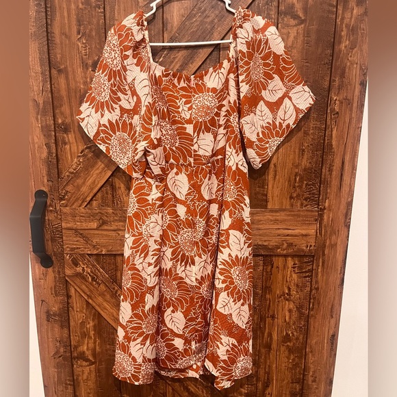 Madewell Womens 100%‎ silk sunflower season tie front mini dress size14 - Picture 5 of 6